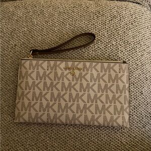 Michael Kors Beige Wristlet Clutch